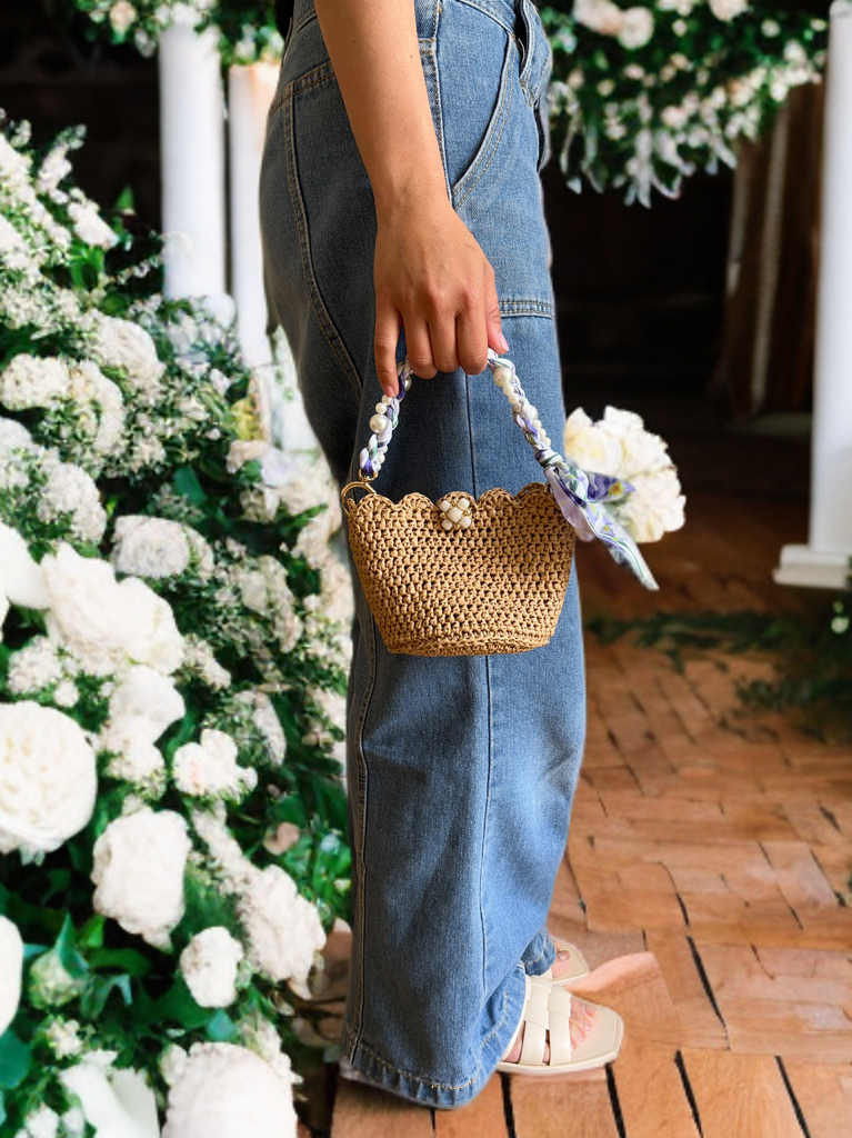 Chic and Elegant mini raffia handbag