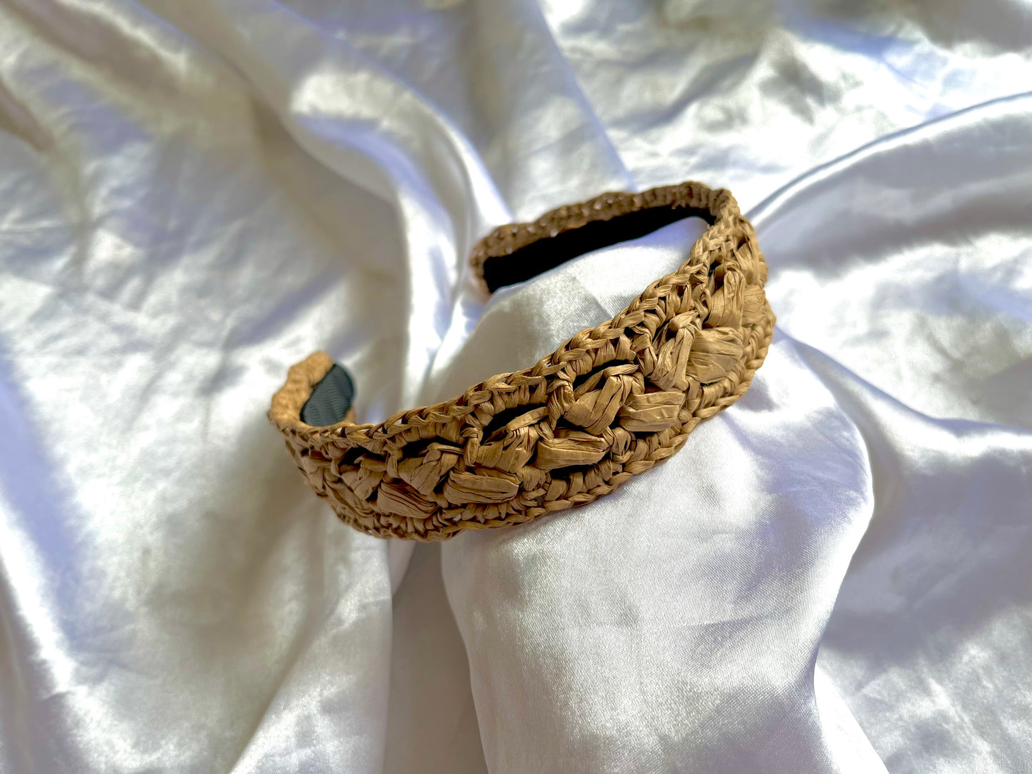 Bohemian crochet raffia headband