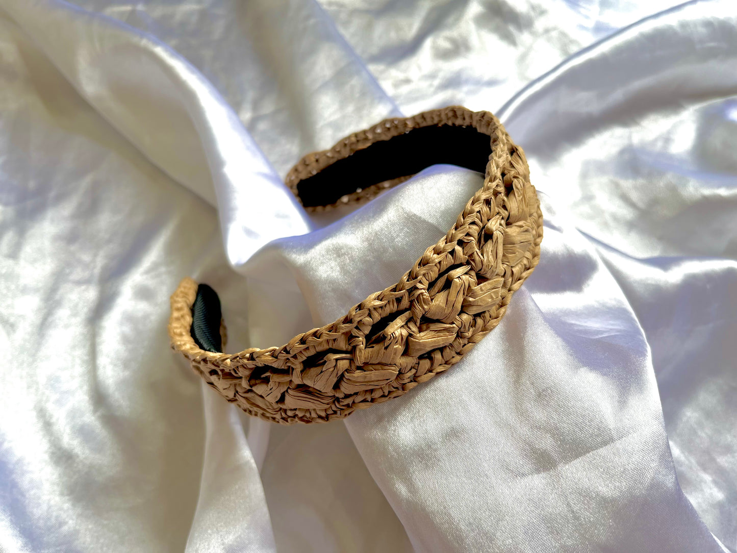 Bohemian crochet raffia headband
