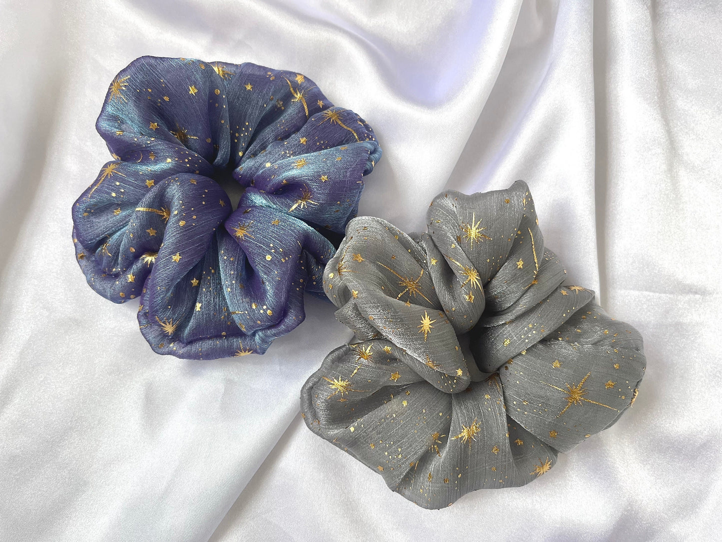 Galaxy star organza scrunchie
