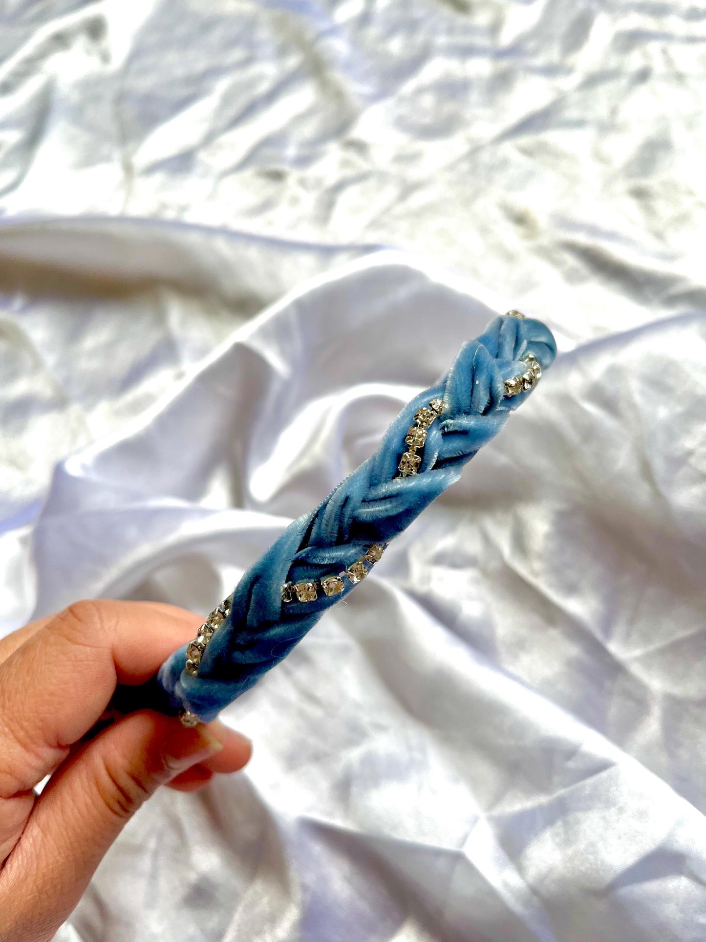 Chic Diamante braided velvet headband