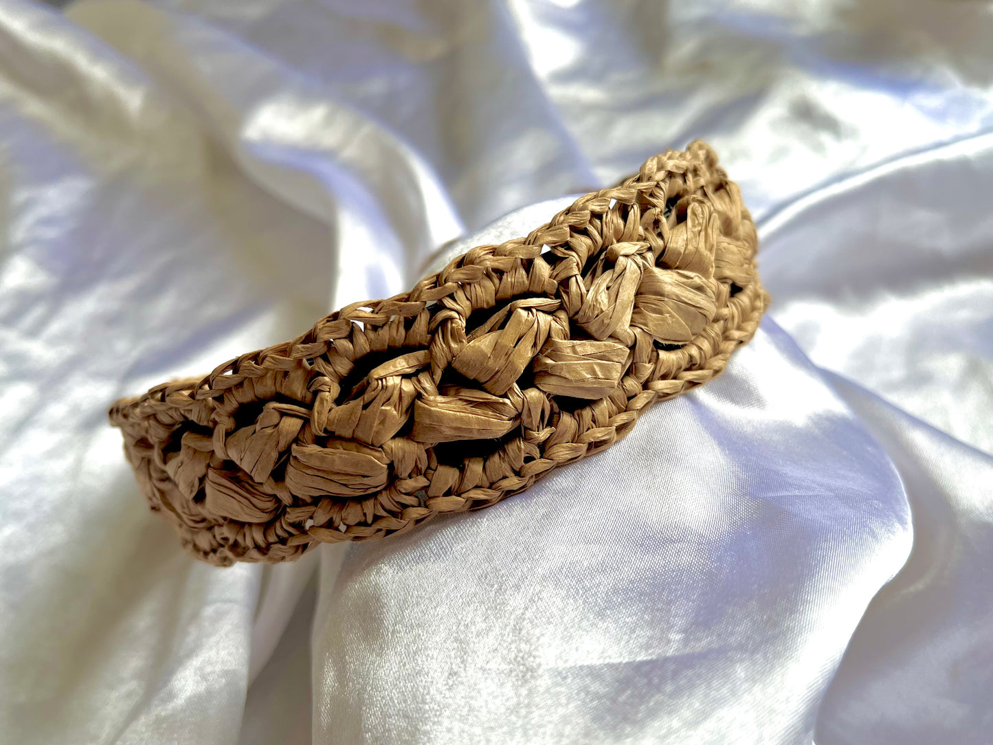 Bohemian crochet raffia headband