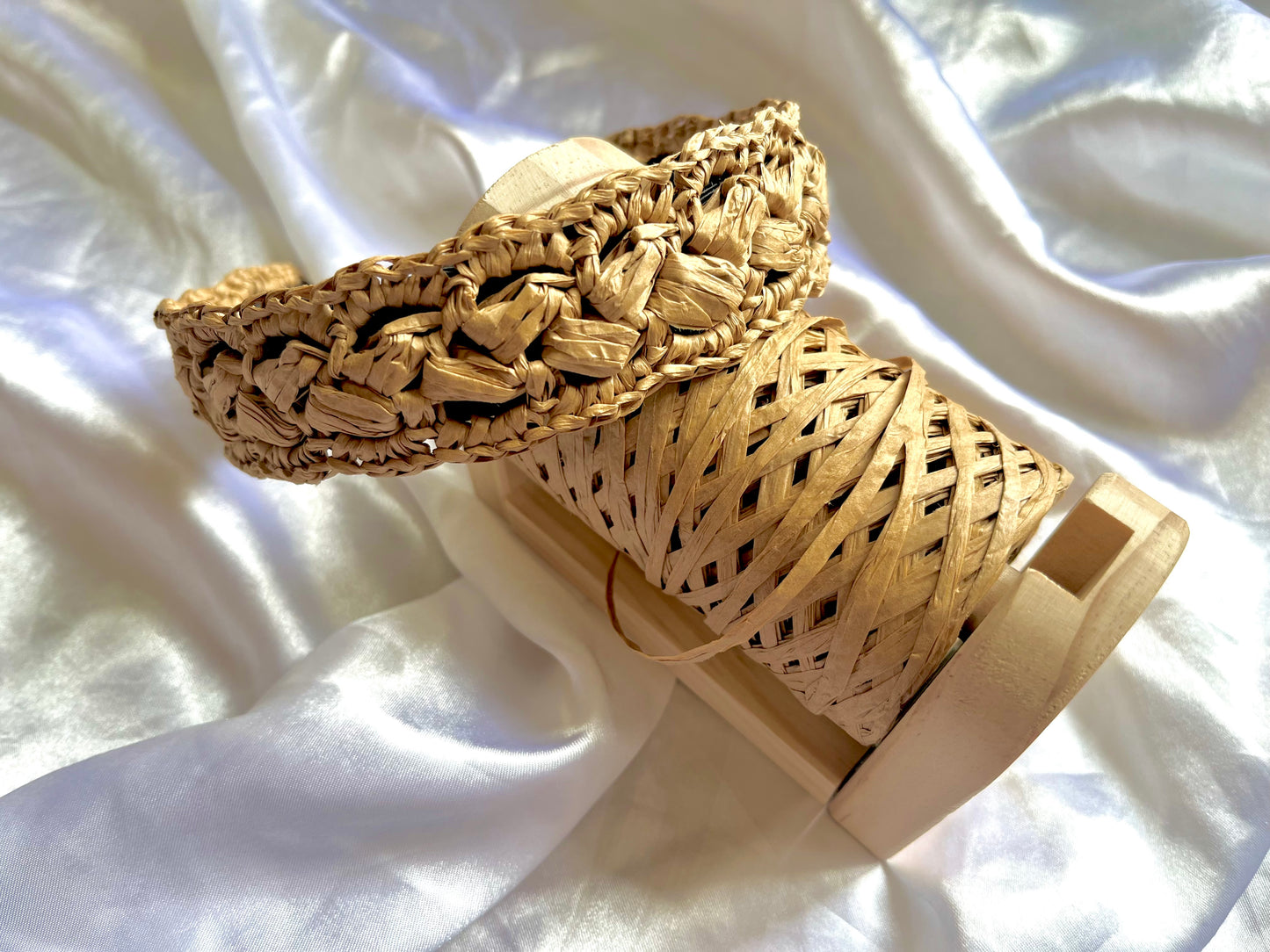 Bohemian crochet raffia headband