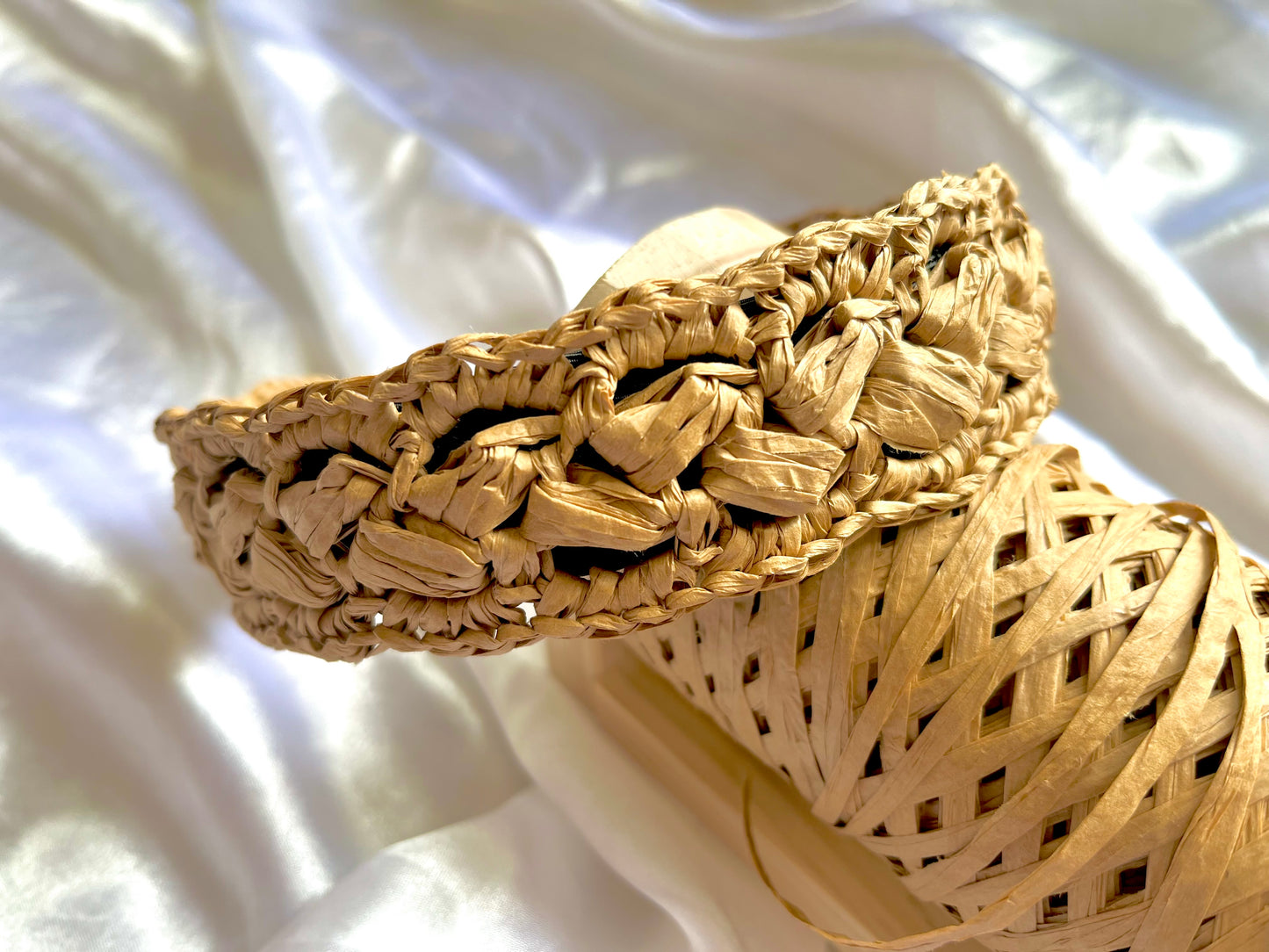 Bohemian crochet raffia headband