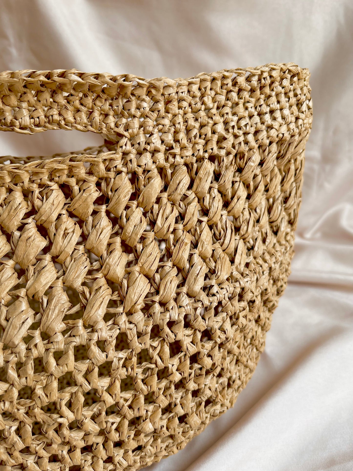 Crochet Raffia basket bag