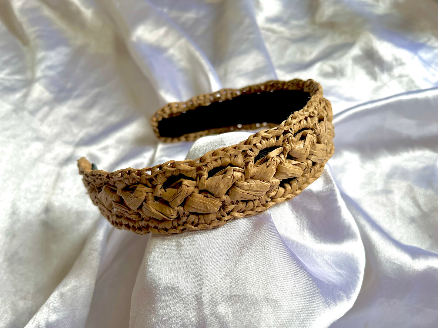 Bohemian crochet raffia headband