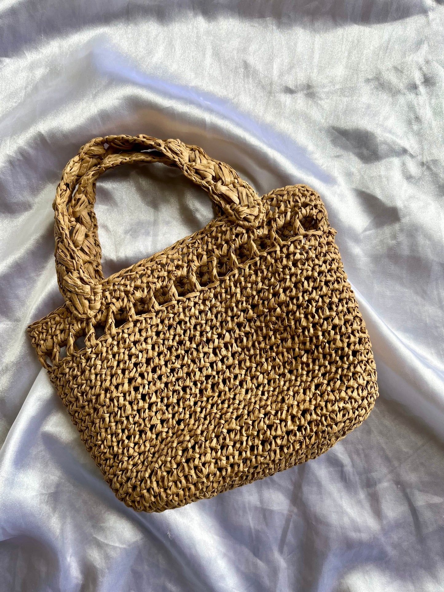 Mini summer raffia beach tote