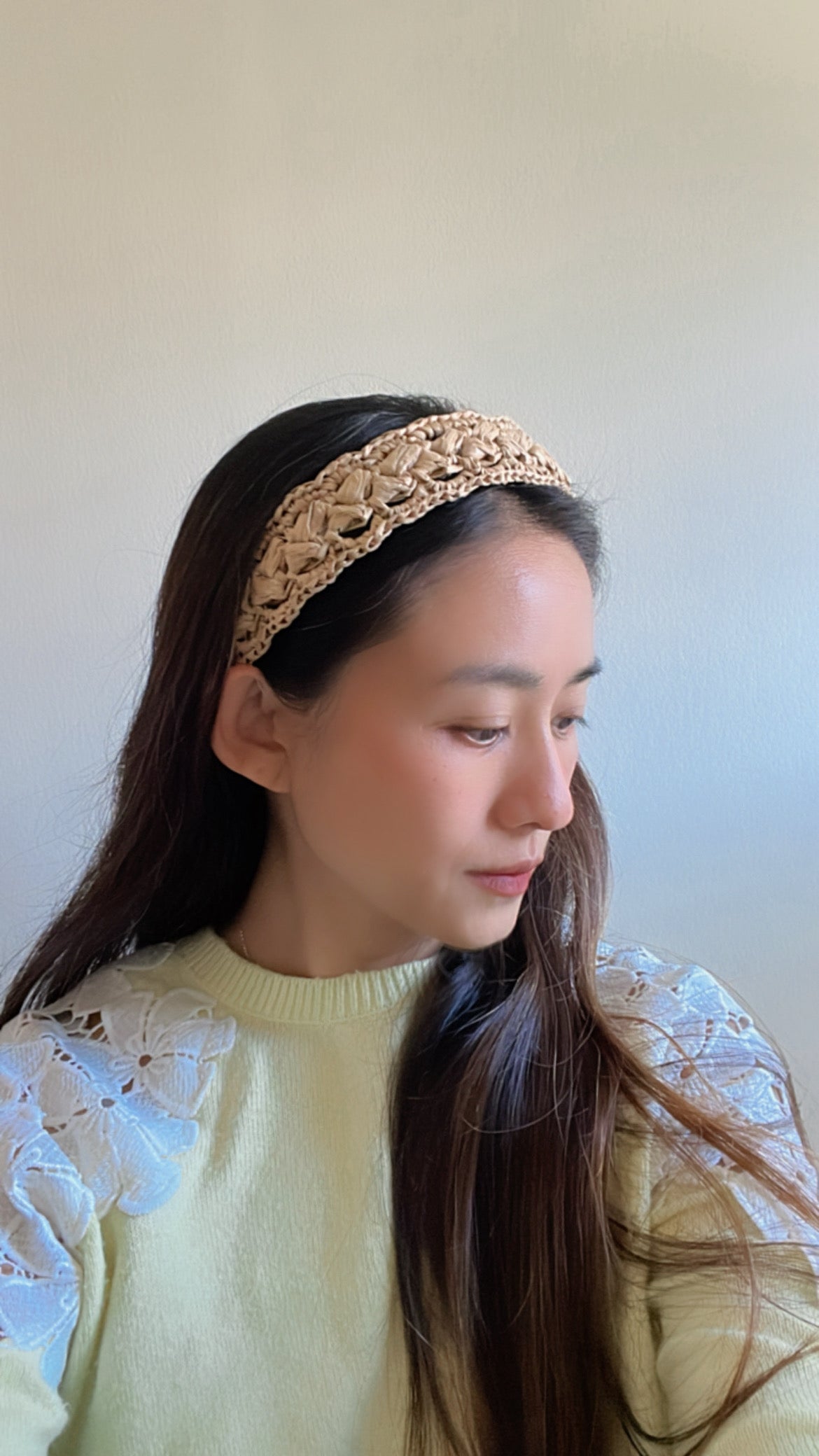 Bohemian crochet raffia headband