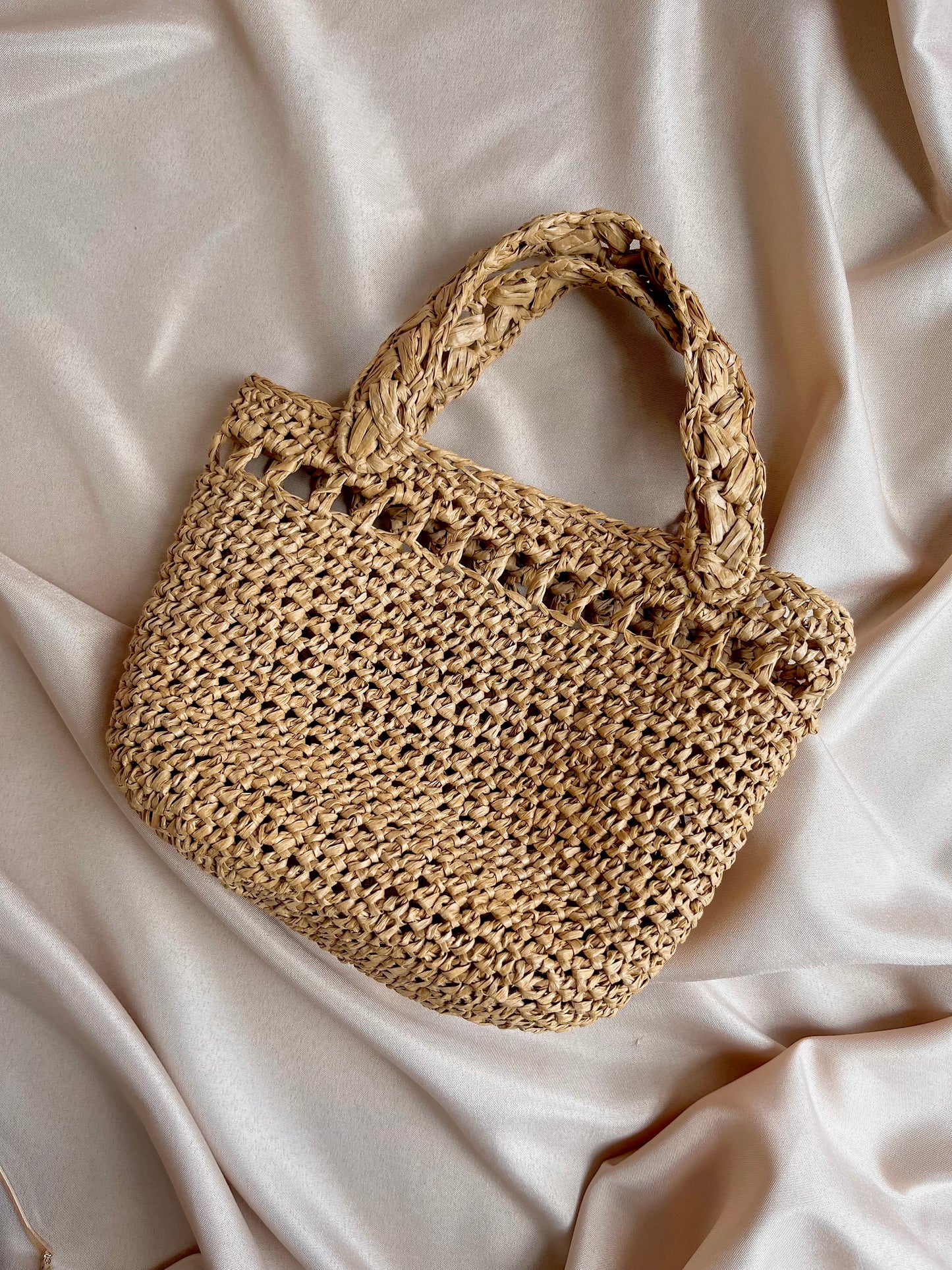 Mini summer raffia beach tote