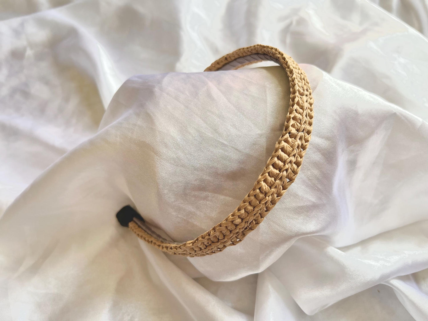 Crochet summer raffia headband