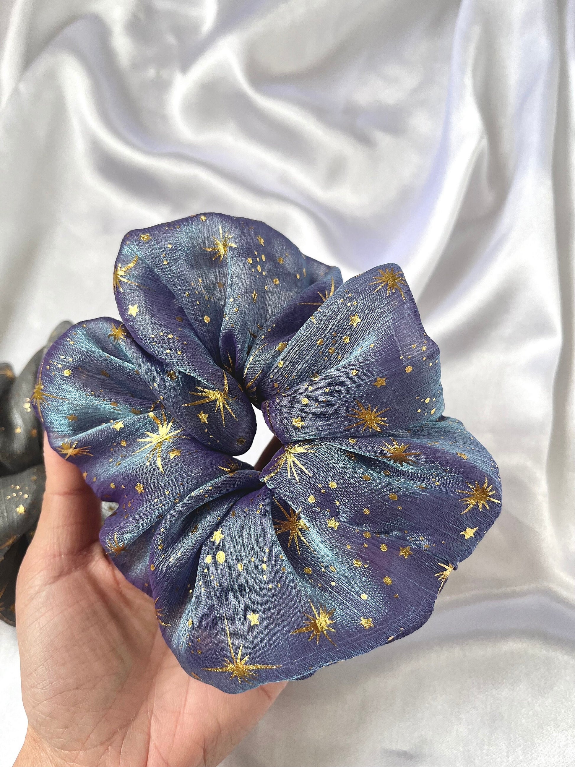 Galaxy star organza scrunchie 