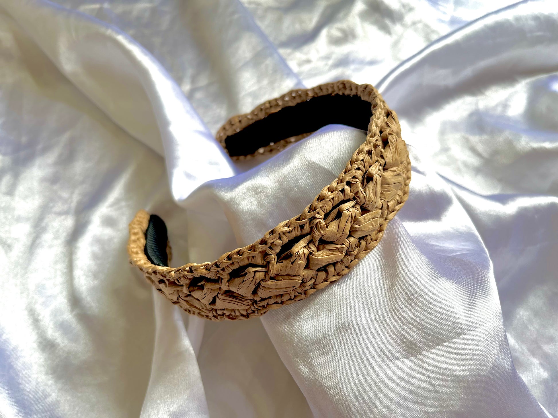 Bohemian crochet raffia headband