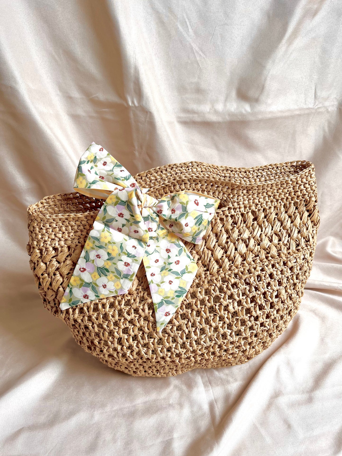 Crochet Raffia basket bag