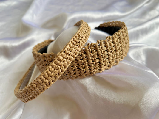 Crochet summer raffia headband 