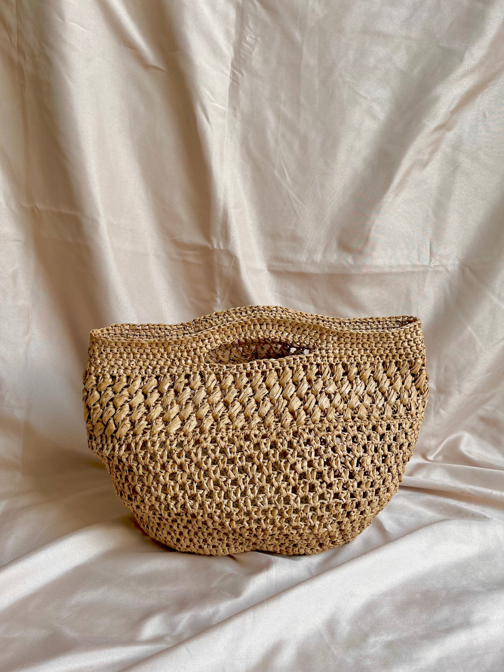 Crochet Raffia basket bag