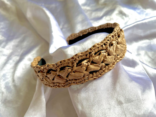 Bohemian crochet raffia headband