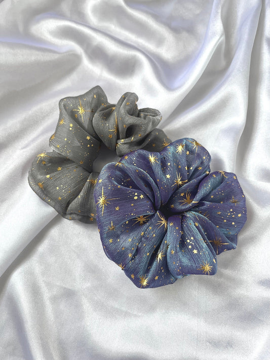 Galaxy star organza scrunchie 